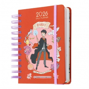 Grupo Erik spirálos határidőnapló (S-es méret), napi, 2026, Harry Potter