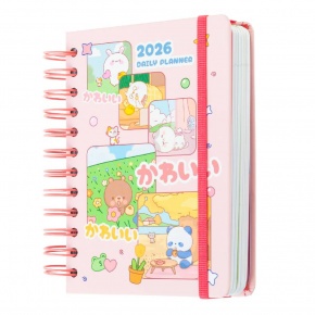 Grupo Erik spirálos határidőnapló (S-es méret), napi, 2026, Kawaii