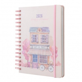 Grupo Erik spirálos határidőnapló (A5), heti, Vízfesték, 2026