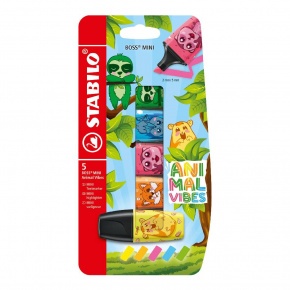 STABILO BOSS MINI Animal Vibes szövegkiemelő készlet 5 db-os
