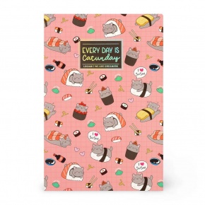 Legami notesz (24,8x18,5 cm) 100old. vonalas, Sushi Cat STATIONERY