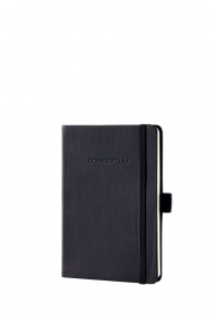 Sigel Conceptum notesz, kockás, 10,8x15cm, fekete, számozott oldalak, gumipánt