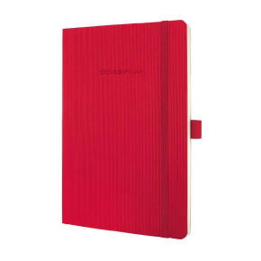 Sigel Conceptum notesz, vonalas, A5, 14,8x21cm, piros, számozott oldalak, gumipánt, Softcover