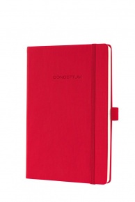 Sigel Conceptum notesz, kockás, 14,8x21cm, piros, számozott oldalak, gumipánt