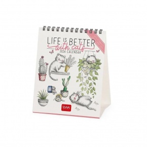 CAL260158 Legami asztali naptár (12x14,5 cm) rajzolt cicás, 2026