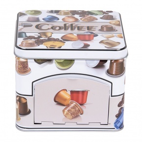 CLEEF Kávékapszulás fémdoboz 15x15x12cm