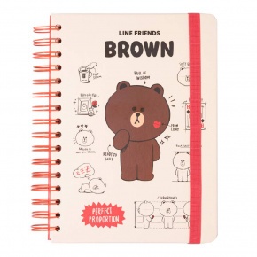 Grupo Erik Bullet Journal spirálos pontozott napló (A5), Line Friends