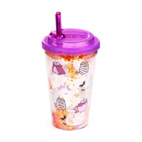 CUP86 Puckator pohár tetővel és szívószállal, 500ml, Pusheen Macska HALLOWEEN (5)