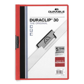 Durable Duraclip clip-mappa, 30 lapig, piros