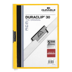 Durable Duraclip clip-mappa, 30 lapig, sárga
