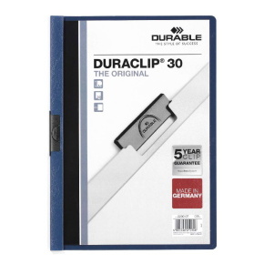 Durable Duraclip clip-mappa, 30 lapig, sötétkék