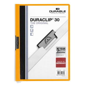 Durable Duraclip clip-mappa, 30 lapig, narancs