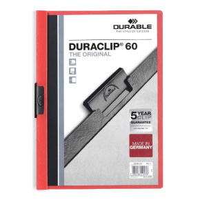 Durable Duraclip clip-mappa, 60 lapig, piros