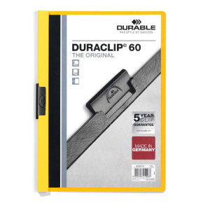 Durable Duraclip clip-mappa, 60 lapig, sárga