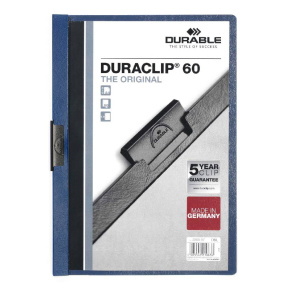 Durable Duraclip clip-mappa, 60 lapig, sötétkék