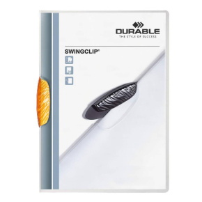 Durable Swingclip clip-mappa, 30 lapig, narancs