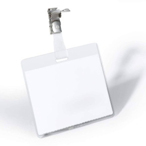 Durable névkitűző 60x90mm forgatható fémcsipesszel, fekvő