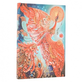 Paperblanks határidőnapló 18 hó (2025.júl-2026.dec.heti) Mini, horizontal, Firebird