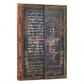 Paperblanks határidőnapló 18 hó (2025.júl-2026.dec.heti) Mini, horizontal, Michelangelo, Handwriting