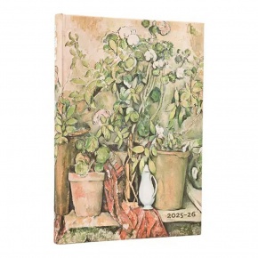 Paperblanks határidőnapló 18 hó (2025.júl-2026.dec.heti) Midi, horizontal, Cezannes Terracotta Pots