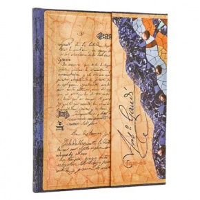 Paperblanks határidőnapló 18 hó (2025.júl-2026.dec.heti) Ultra, vertical, Gaudi, Manuscript of Reus