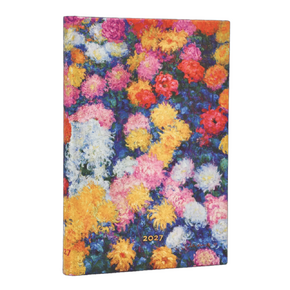 Paperblanks határidőnapló 2027 Monets Chrysanthemums Maxi, (horizontal)