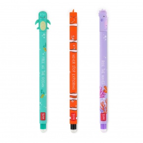 Legami zselés toll, radírozható 3db-os szett, teknős, bohóchal, csikóhal STATIONERY