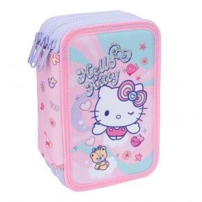 CoolPack Töltött tolltartó háromemeletes Jumper 3 Hello Kitty Pink