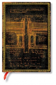 Paperblanks butikkönyv, midi, von. Tesla, Sketch of a Turbine, Flexis