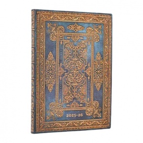 Paperblanks határidőnapló 18 hó (2025.júl-2026.dec.heti) Midi, horizontal, Flexis, Blue Luxe