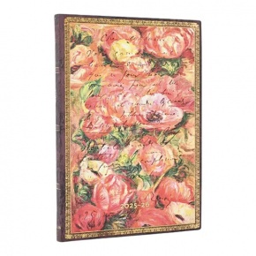 Paperblanks határidőnapló 18 hó (2025.júl-2026.dec.heti) Midi, horizontal, Flexis, Renoir Letter