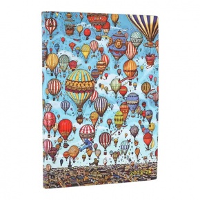 Paperblanks határidőnapló 18 hó (2025.júl-2026.dec.heti) Midi, horizontal, Flexis, Balloon Festival