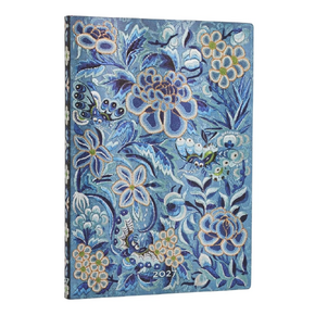 Paperblanks határidőnapló 2027 Blue Willow Midi, (horizontal) puhafedelű