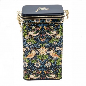 Csatos fémdoboz, dombornyomott 11x18x7,4cm, William Morris The Strawberry Tief