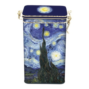 Fridolin Csatos fémdoboz, dombornyomott,11x18x7,4cm,Van Gogh: Csillagos éj