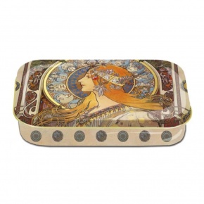 Fémdoboz 10x2x6,2cm, Mucha Zodiac
