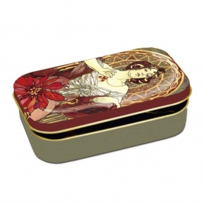 Fémdoboz 10x2x6,2cm, Mucha Jacqueline