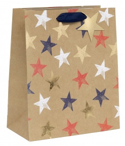 BSB Glick ajándéktasak (26x31,5x13,5 cm) kraft, csillagos (5)