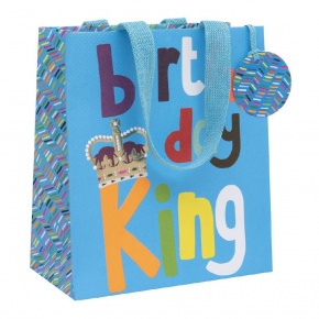 BSB ajándéktasak (31,5x26x13,5 cm) királykék, Birthday King (6)