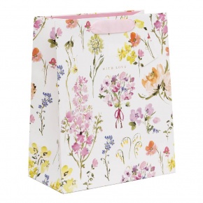 BSB ajándéktasak (31,5x26x13,5 cm) halvány rózsaszín, mezei virágos (6)