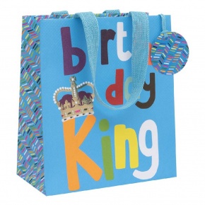 BSB ajándéktasak (20x22,5x10 cm) királykék, Birthday King (6)