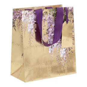 BSB Glick ajándéktasak (20x22,5x10cm) arany, lila akác, Gilded Wisteria (5)
