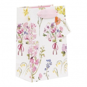 BSB ajándéktasak (14x14x6 cm) halvány rózsaszín, mezei virágos (6)