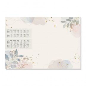 Sigel asztali könyöklő (59,5x41cm, 30lap) 2 éves naptárral, pasztell virágos (6)