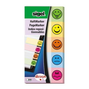 Sigel jelölőcímke, 200db, 5-féle Smile
