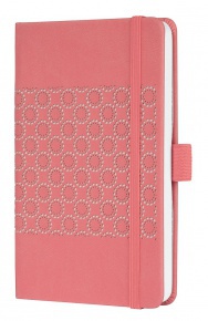 Sigel Jolie notesz, vonalas, gumipánttal, 9,5x15 cm, Salmon Pink