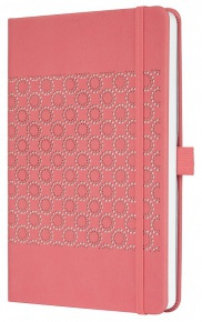 Sigel Jolie notesz, vonalas, gumipánttal, 13,5x20 cm, salmon pink