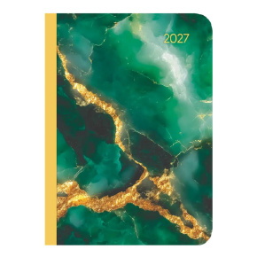 BSB határidőnapló (10,7x15,2 cm, heti) Marble, zöld, márványmintás, Lady Journal 2027