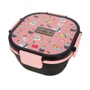 Legami ételtároló doboz evőeszközzel, emeletes (1200 ml), sushi cat, ON THE GO