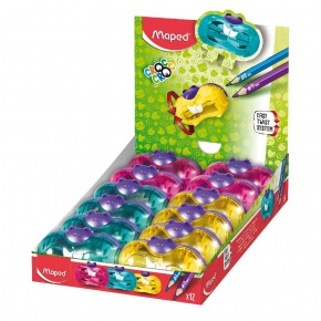 Maped hegyező, 2 lyukú, műanyag tartályos, croc croc, 2-féle